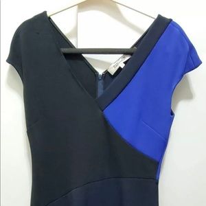 Diane Von Furstenberg V Neck Banded Block Dress